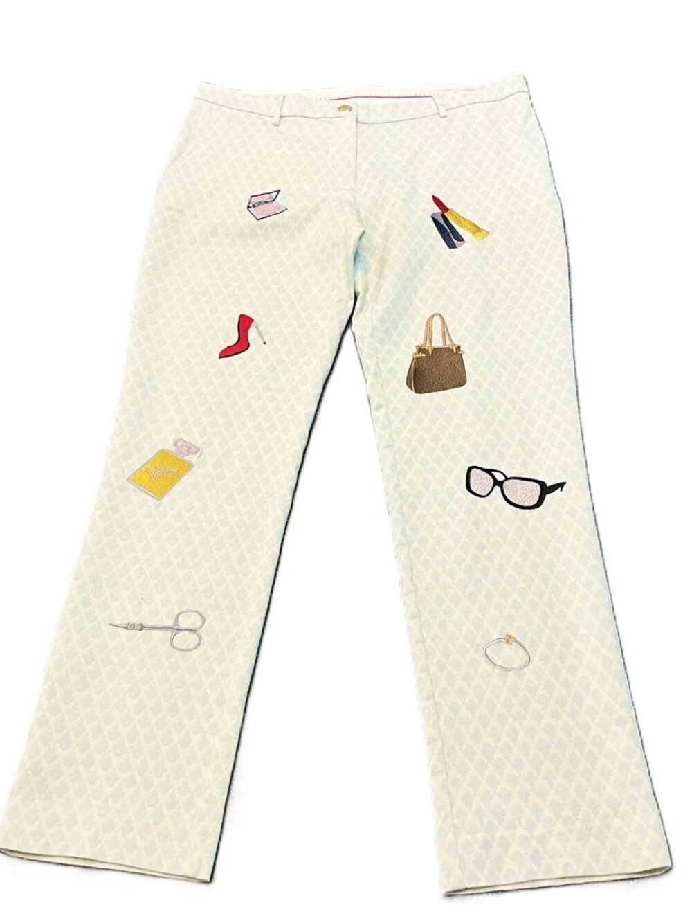 History Embroidered Straight Leg Pants Size EU42 Italy